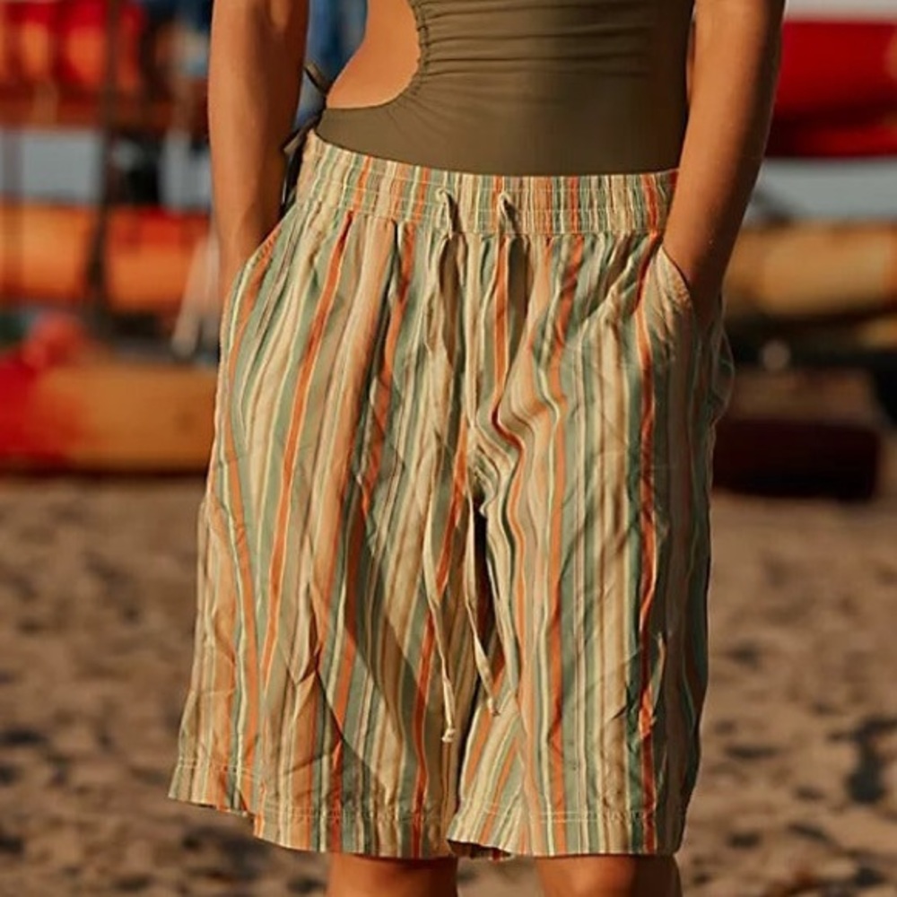 Free People Saylor Poplin Stripe Shorts, NWOT Size XS - S - Picture 4 of 11
